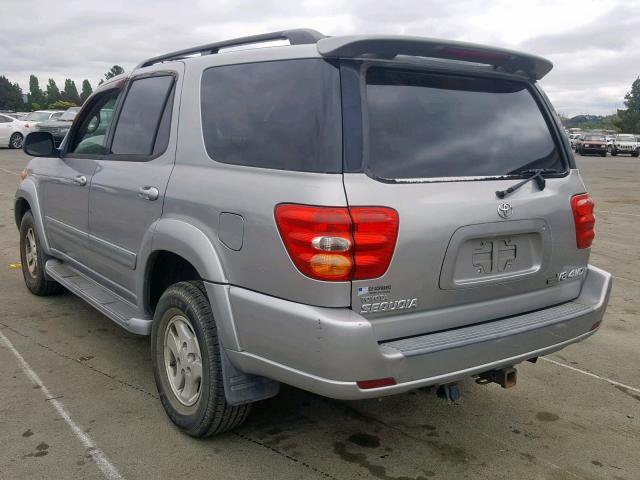 5TDBT48A22S126400 - 2002 TOYOTA SEQUOIA LI SILVER photo 3