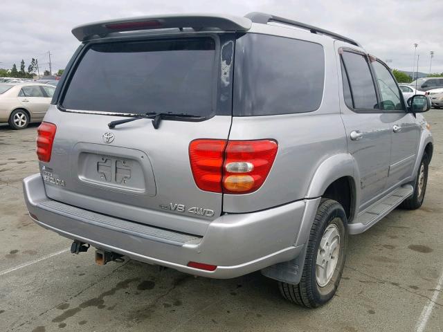 5TDBT48A22S126400 - 2002 TOYOTA SEQUOIA LI SILVER photo 4