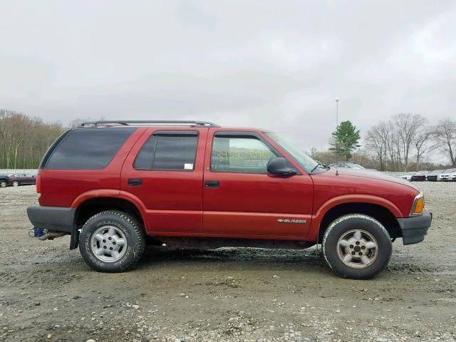 1GNDT13W8SK242130 - 1995 CHEVROLET BLAZER RED photo 9