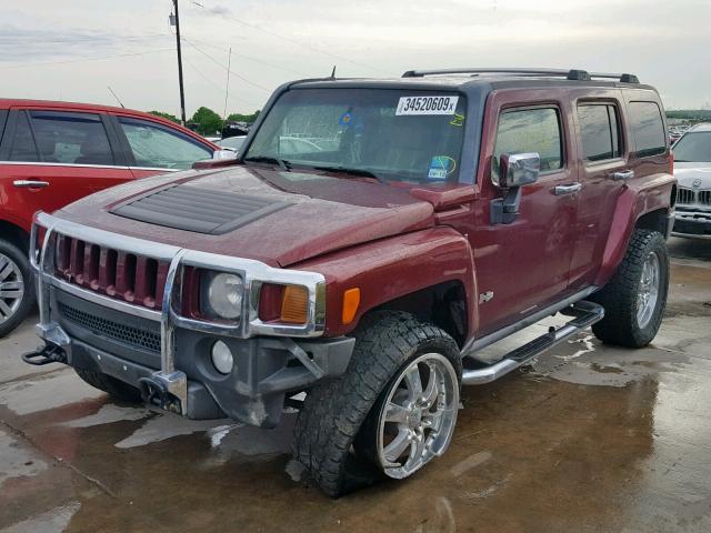 5GTDN13E378117348 - 2007 HUMMER H3 BURGUNDY photo 2