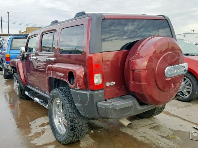 5GTDN13E378117348 - 2007 HUMMER H3 BURGUNDY photo 3