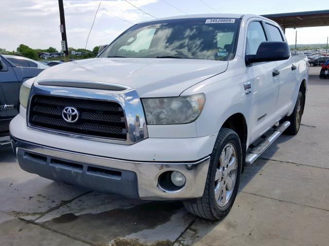 5TFEV54168X038245 - 2008 TOYOTA TUNDRA CRE WHITE photo 2