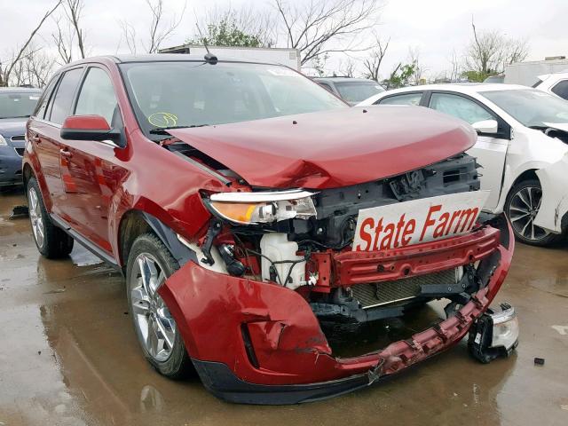 2FMDK3KC1EBA17329 - 2014 FORD EDGE LIMIT BURGUNDY photo 1