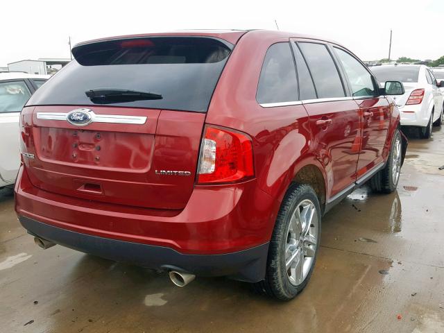 2FMDK3KC1EBA17329 - 2014 FORD EDGE LIMIT BURGUNDY photo 4