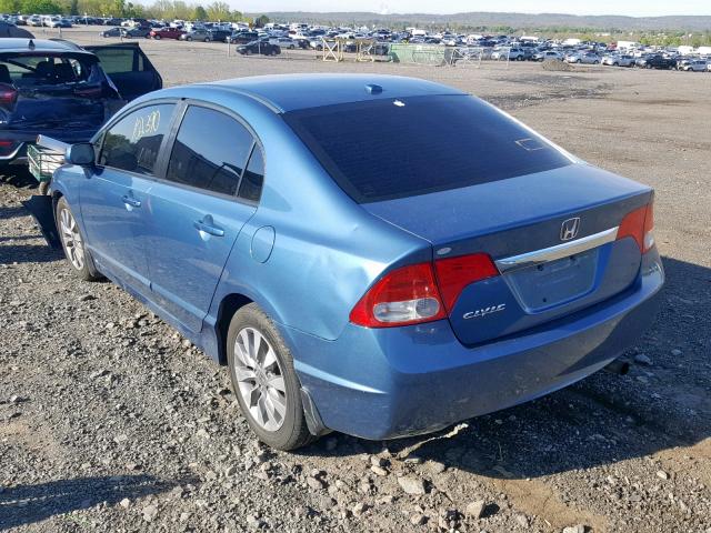 19XFA169X9E004032 - 2009 HONDA CIVIC EXL BLUE photo 3