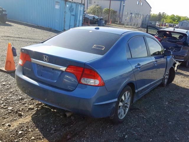 19XFA169X9E004032 - 2009 HONDA CIVIC EXL BLUE photo 4