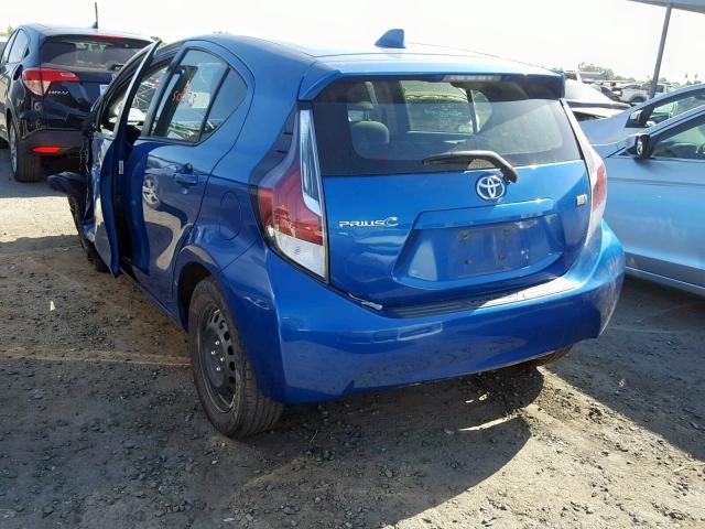 JTDKDTB36F1109085 - 2015 TOYOTA PRIUS C BLUE photo 3