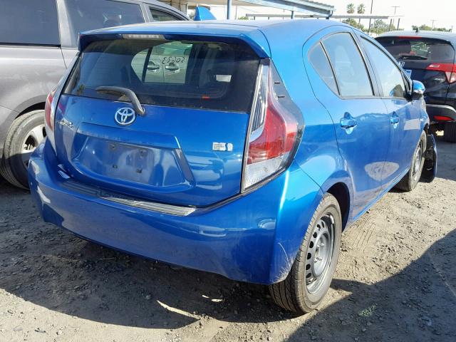 JTDKDTB36F1109085 - 2015 TOYOTA PRIUS C BLUE photo 4