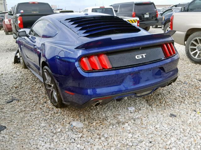 1FA6P8CF6G5302044 - 2016 FORD MUSTANG GT BLUE photo 3