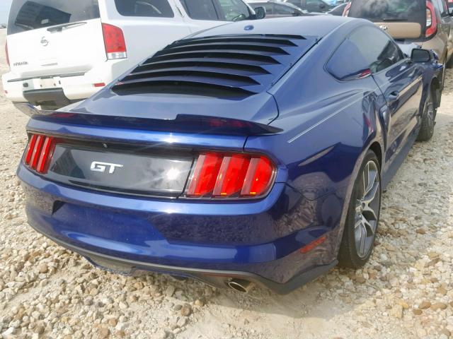 1FA6P8CF6G5302044 - 2016 FORD MUSTANG GT BLUE photo 4