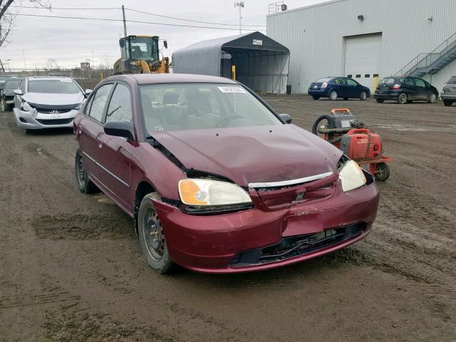 2HGES16403H918770 - 2003 HONDA CIVIC DX BURGUNDY photo 1