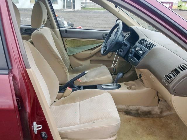 2HGES16403H918770 - 2003 HONDA CIVIC DX BURGUNDY photo 5