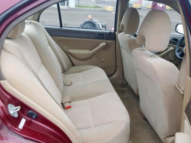 2HGES16403H918770 - 2003 HONDA CIVIC DX BURGUNDY photo 6