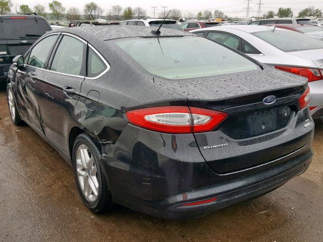 3FA6P0HR9DR167994 - 2013 FORD FUSION SE BLACK photo 3