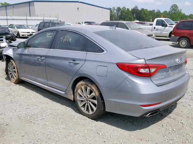 5NPE34AFXFH077140 - 2015 HYUNDAI SONATA SPO SILVER photo 3