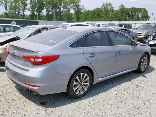 5NPE34AFXFH077140 - 2015 HYUNDAI SONATA SPO SILVER photo 4