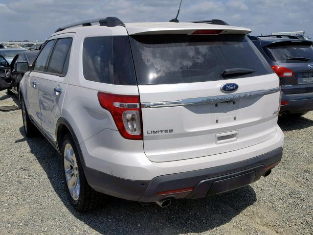 1FM5K8F80DGC86498 - 2013 FORD EXPLORER L WHITE photo 3