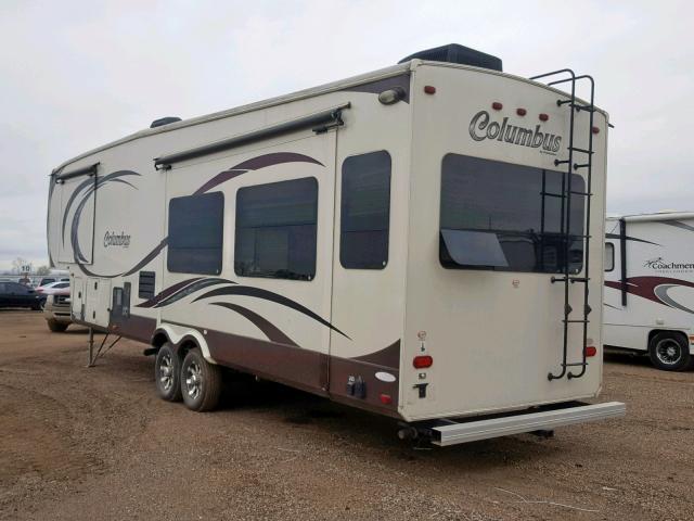 4X4FPAJ27C6000200 - 2012 COLU 5TH WHEEL BEIGE photo 3