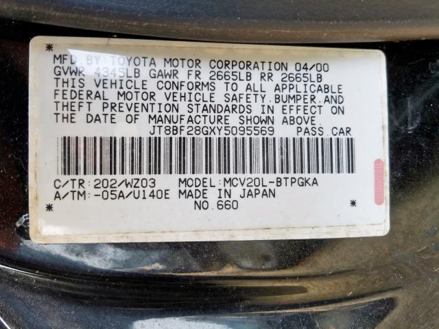 JT8BF28GXY5095569 - 2000 LEXUS ES 300  photo 10