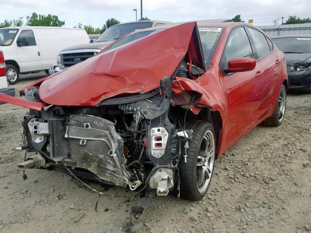 1C3CDFBAXDD335697 - 2013 DODGE DART SXT RED photo 2