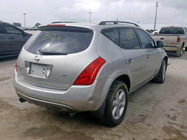 JN8AZ08T33W104934 - 2003 NISSAN MURANO SL SILVER photo 4