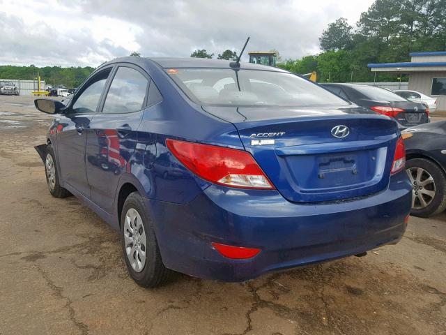 KMHCT4AE2GU044697 - 2016 HYUNDAI ACCENT SE BLUE photo 3