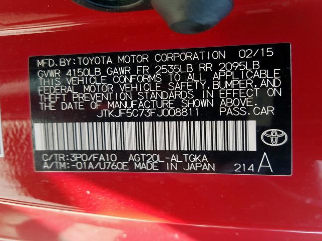 JTKJF5C73FJ008811 - 2015 TOYOTA SCION TC  ფოტო 10