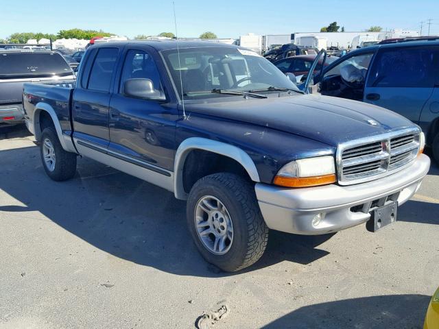 1D7HG48N14S549888 - 2004 DODGE DAKOTA QUA BLUE photo 1