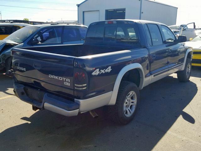 1D7HG48N14S549888 - 2004 DODGE DAKOTA QUA BLUE photo 4