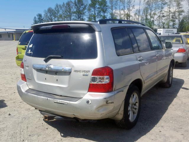 JTEEW21A060003296 - 2006 TOYOTA HIGHLANDER SILVER photo 4