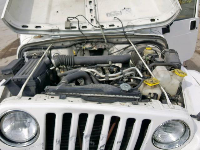 1J4FA59SX1P356726 - 2001 JEEP WRANGLER / WHITE photo 7