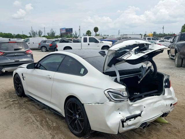 WBS4Y9C54JAC87386 - 2018 BMW M4 WHITE photo 3