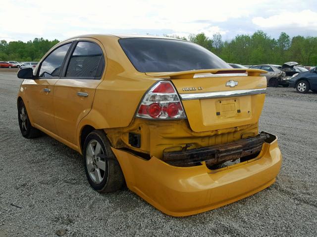 KL1TG56648B165302 - 2008 CHEVROLET AVEO LT YELLOW photo 3