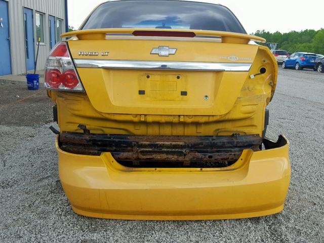 KL1TG56648B165302 - 2008 CHEVROLET AVEO LT YELLOW photo 9