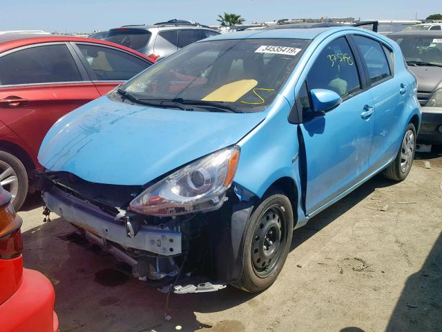 JTDKDTB38F1086246 - 2015 TOYOTA PRIUS C BLUE photo 2