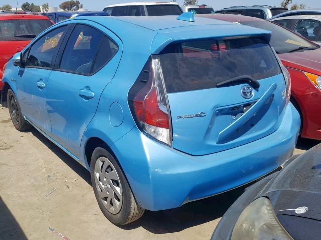 JTDKDTB38F1086246 - 2015 TOYOTA PRIUS C BLUE photo 3