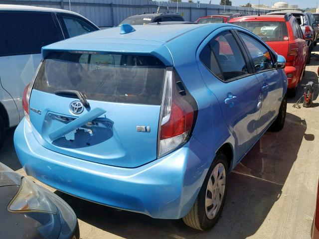 JTDKDTB38F1086246 - 2015 TOYOTA PRIUS C BLUE photo 4