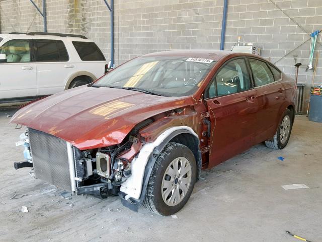 3FA6P0G7XER311280 - 2014 FORD FUSION S BURGUNDY photo 2