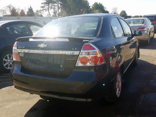 KL1TG56678B161020 - 2008 CHEVROLET AVEO LT BLACK photo 4