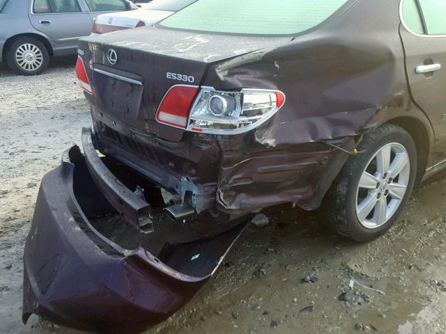 JTHBA30G365173879 - 2006 LEXUS ES 330 PURPLE photo 9