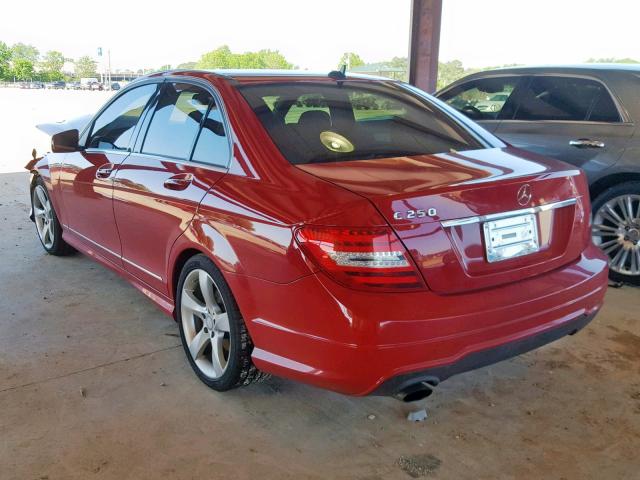 WDDGF4HB5EA967673 - 2014 MERCEDES-BENZ C 250 RED photo 3