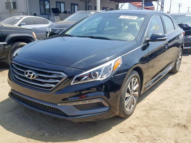 5NPE34AF7FH067827 - 2015 HYUNDAI SONATA SPO BLACK photo 2