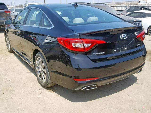 5NPE34AF7FH067827 - 2015 HYUNDAI SONATA SPO BLACK photo 3