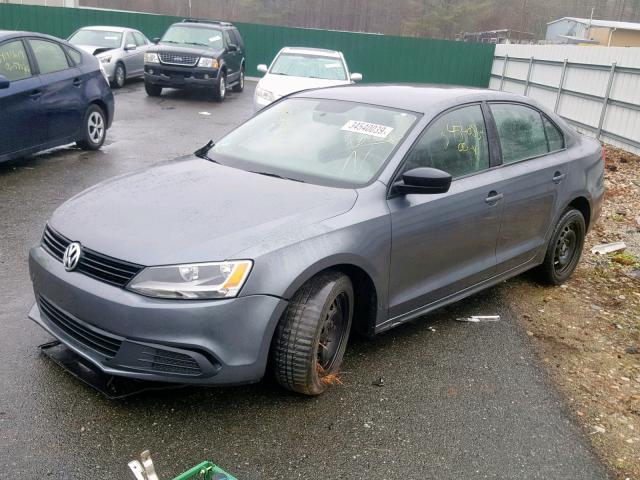 3VW2K7AJ0BM323304 - 2011 VOLKSWAGEN JETTA BASE GRAY photo 2