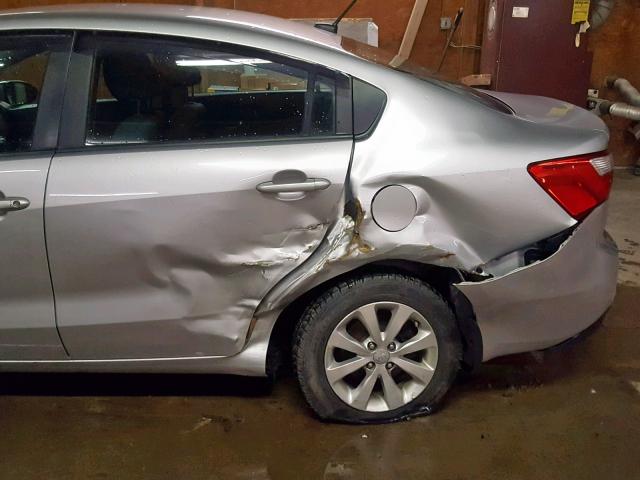 KNADN4A37C6053943 - 2012 KIA RIO EX SILVER photo 9