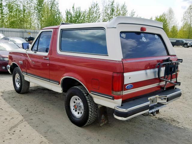 1FMEU15H7MLA04206 - 1991 FORD BRONCO U10 RED photo 3