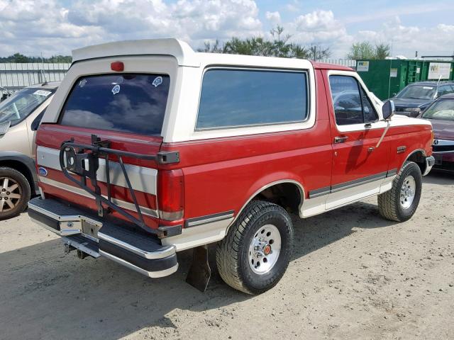 1FMEU15H7MLA04206 - 1991 FORD BRONCO U10 RED photo 4