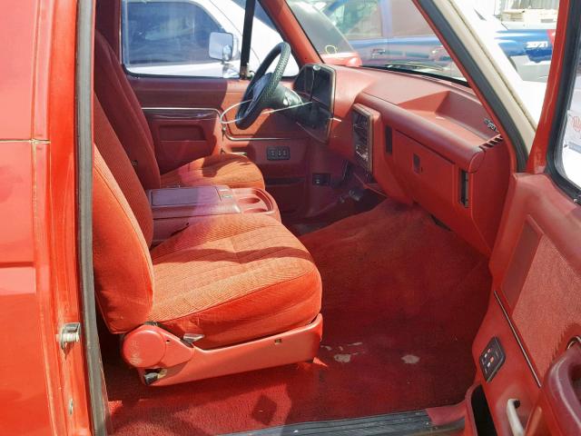 1FMEU15H7MLA04206 - 1991 FORD BRONCO U10 RED photo 5