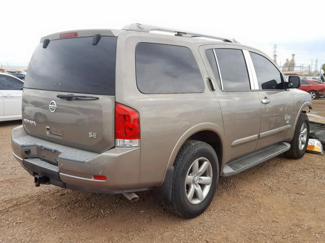 5N1AA08C48N601728 - 2008 NISSAN ARMADA SE TAN photo 4