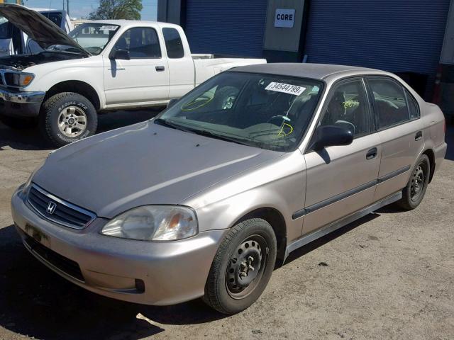 1HGEJ6521YL038879 - 2000 HONDA CIVIC DX GOLD photo 2